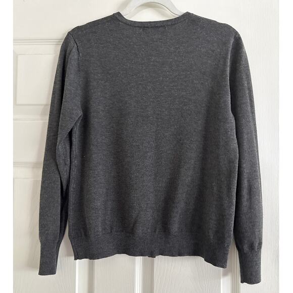 Melrose Chic Button Front Cardigan Sweater Top Staple Classic Gray Size Large - Picture 2 of 8